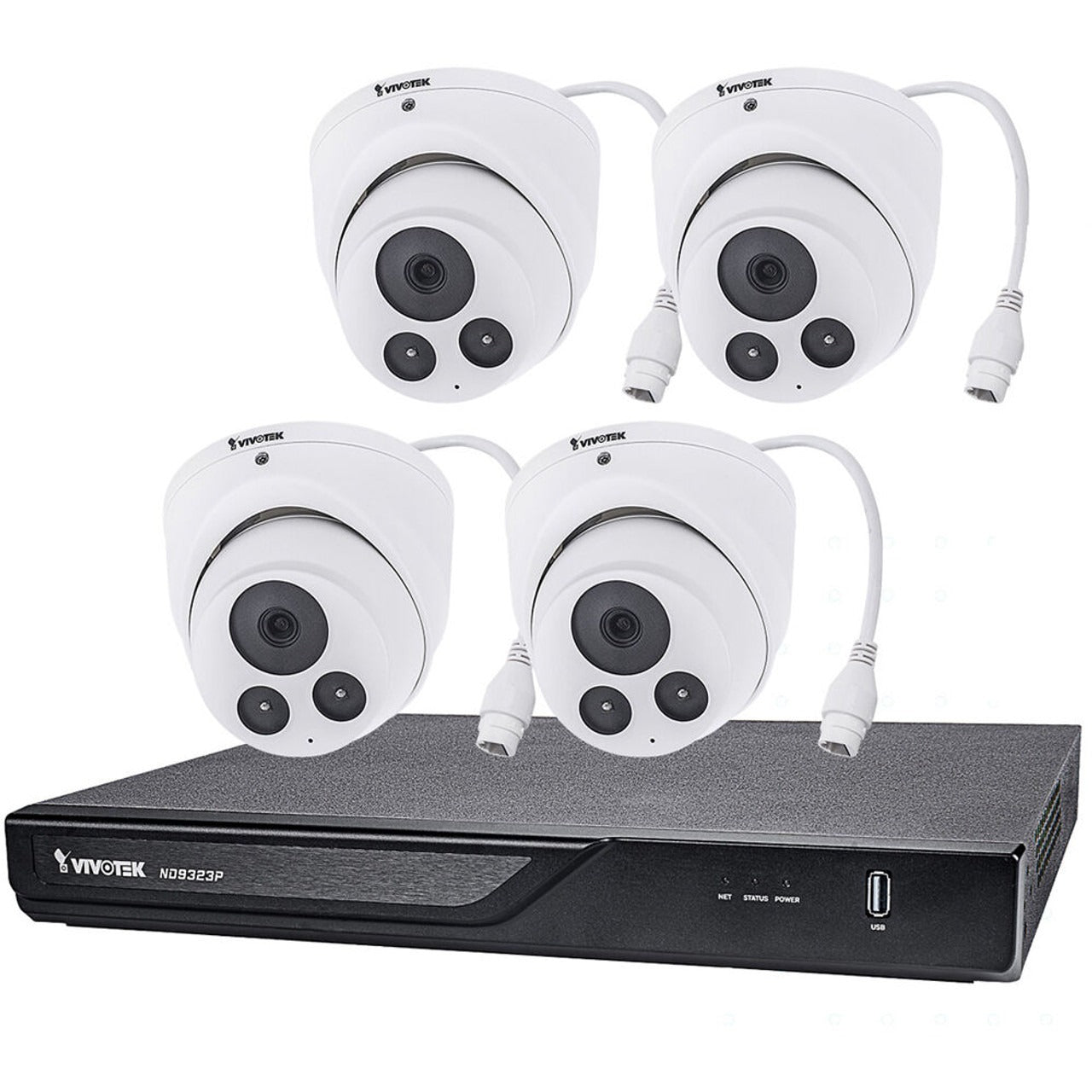 Vivotek ND9323P-2TB-4IT60 H.265 NVR,2TBHDD,8PoEPorts,4xIT9360-H 2MP30MIR OutdrTurret