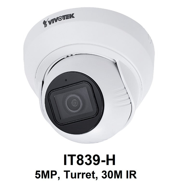Vivotek IT839-H-1Y VORTEX Essent. 5MP IR IP66 Turret, 2.8mm w/ 1-yr license