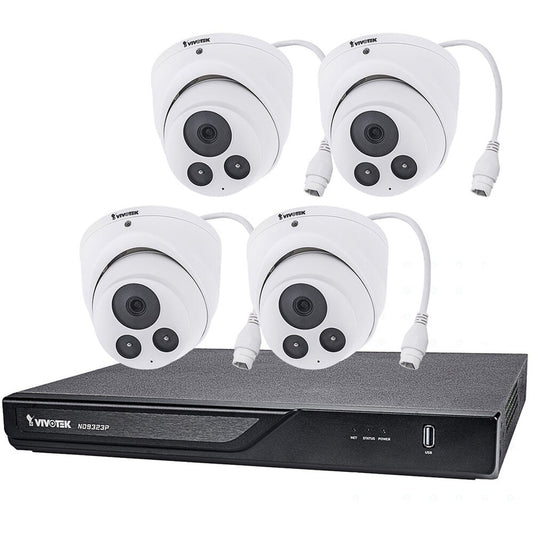 Vivotek ND9323P-2TB-4IT60 H.265 NVR,2TBHDD,8PoEPorts,4xIT9360-H 2MP30MIR OutdrTurret