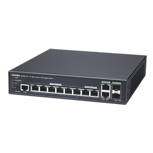 Vivotek AW-GEV-108A-130 8-Port GbE RJ45(PoE)+2-Port GbESFP Web SmartManagedPoESwitch